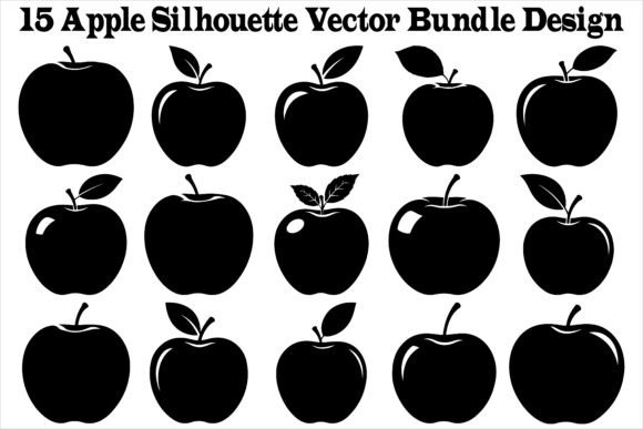 Apple Silhouette Vector Bundle: Graphics & Illustrations for Creative Sellers