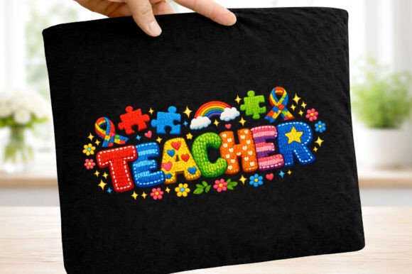 Autism Teacher Faux Yarn Coquette Png Graphics & T-Shirt Designs