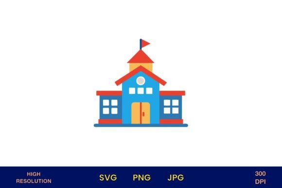 Bright School House Icon in Flat Design: A Practical Review for Digital Sellers