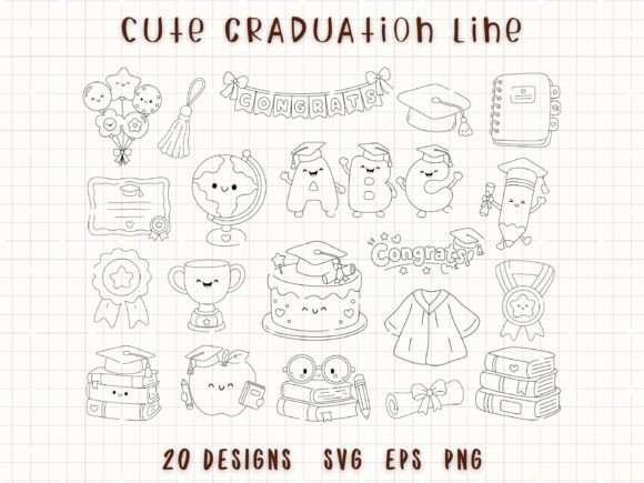 Charming Graduation Graphics for Local Branding & Product Packaging