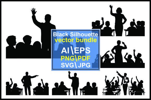 Classroom Silhouettes Graphics for Creative Sellers