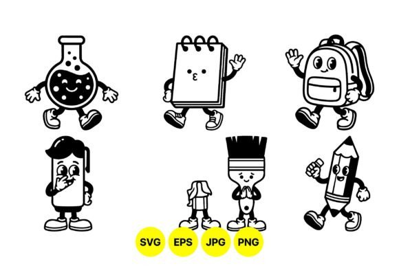 Cute School Supplies Vector Pack: Graphics & Illustrations