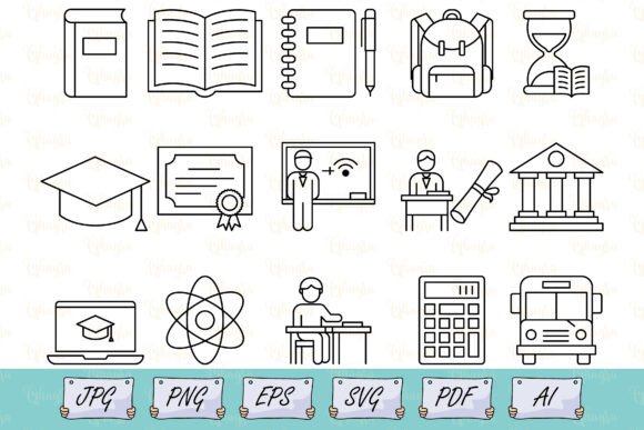Education & Learning Outline Icons: A Brand Designer’s Review for Marketing Graphics