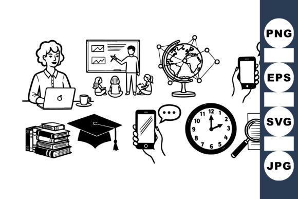 Educational Icons Vector Pack for Crafts & Graphics Projects