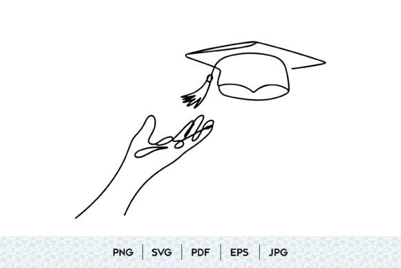 Graduation Cap Line Art SVG for Crafters & Handmade Sellers