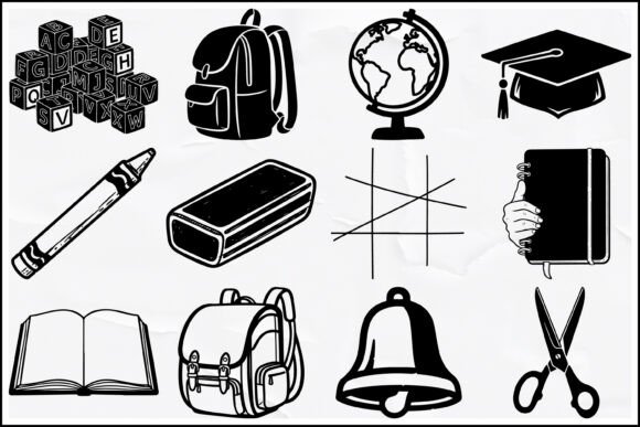 School Icons SVG Bundle Silhouette – A Crafts & Graphics Must-Have for Visual Content Creators