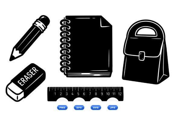 School Supplies Clipart Pack: Graphics for Crafts