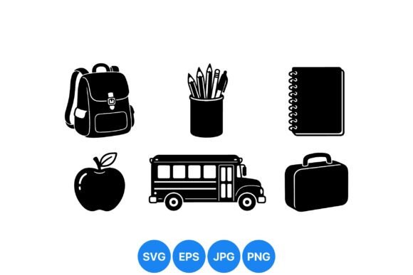 School Supplies Icon Clipart: Graphics & Illustrations Review