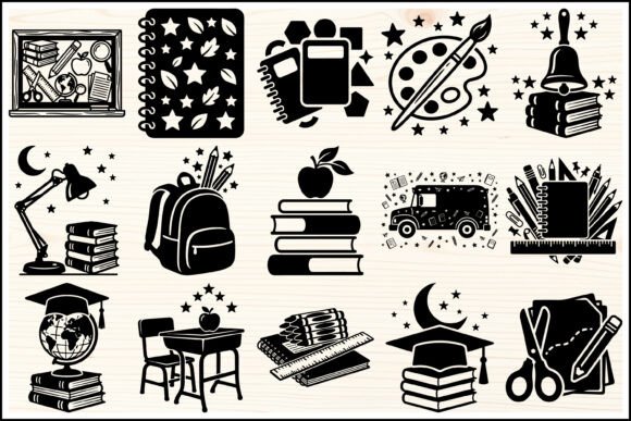 School Supplies SVG Bundle Set for Crafts & Graphics Projects