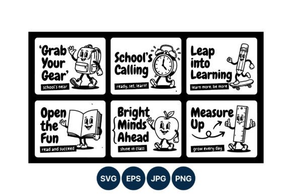 School Themed Characters Graphics & Illustrations Review
