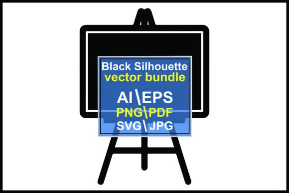 Silhouette Blackboard on Easel Education Graphics & Illustrations