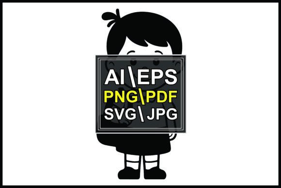 Silhouettes Cartoon Child Backpack Girl Graphics for Crafters