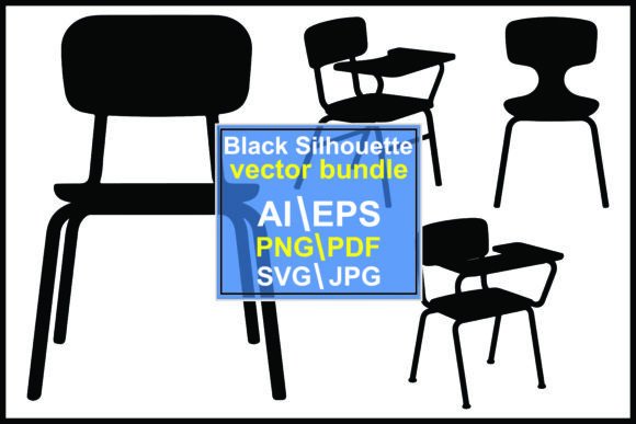 Silhouettes of School Chairs Desk Chair: Clean Graphics for Editorial and Web Design