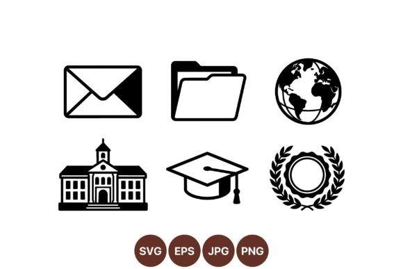 Simple Education Icon Collection: Graphics & Illustrations