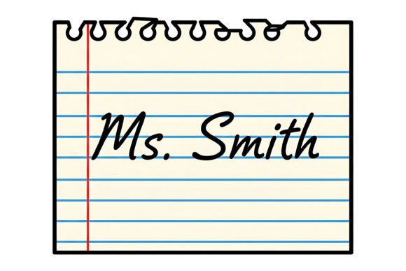 Teacher Notepad Name Script SVG Clipart Review for Real Embroidery Use